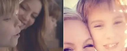 Shakira y P!nk, con sus hijos. Shakira y P!nk, con sus hijos.