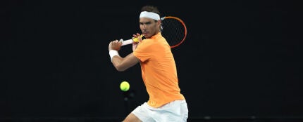 Rafa Nadal durante un partido en el Australia Open