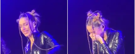 Tini rompe a llorar en un concierto Tini rompe a llorar en un concierto