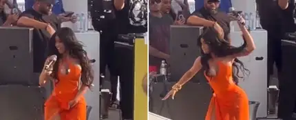 Cardi B golpea con el micrófono a un fan que le había arrojado bebida Cardi B golpea con el micrófono a un fan que le había arrojado bebida