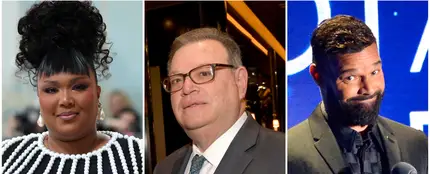 Lizzo, Marty Singer y Ricky Martin Lizzo, Marty Singer y Ricky Martin