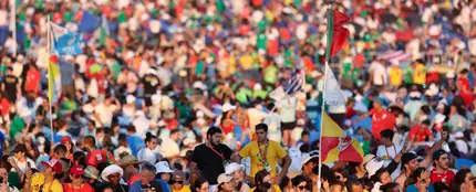 Peregrinos durante la Jornada Mundial de la Juventud, agosto de 2023 en Lisboa, Portugal. Peregrinos durante la Jornada Mundial de la Juventud, agosto de 2023 en Lisboa, Portugal.