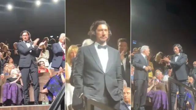 Adam Driver, durante la presentación de 'Ferrari' en Venecia.