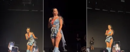 El momento en el que Lali fichando a un miembro de seguridad de su concierto. El momento en el que Lali fichando a un miembro de seguridad de su concierto.