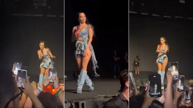 El momento en el que Lali fichando a un miembro de seguridad de su concierto.