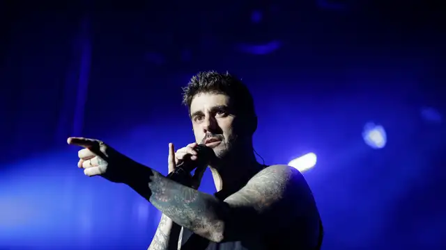 Melendi, en el concierto del 16 de octubre de 2023 en Zaragoza.