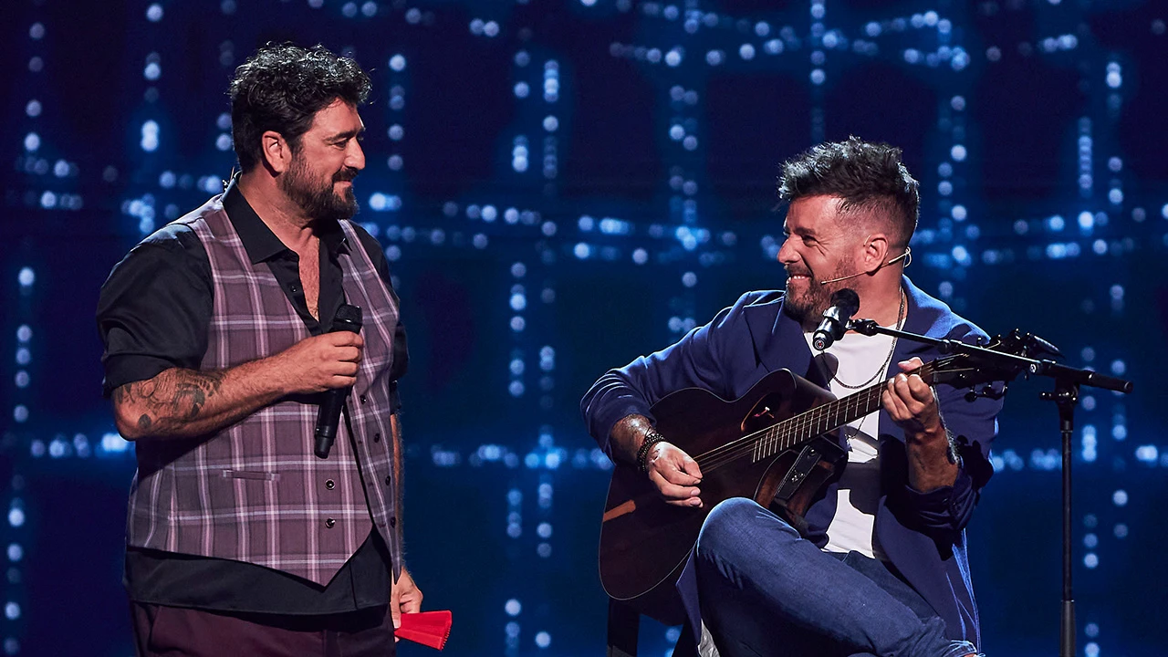 Antonio Orozco y Pablo L&oacute;pez en La Voz