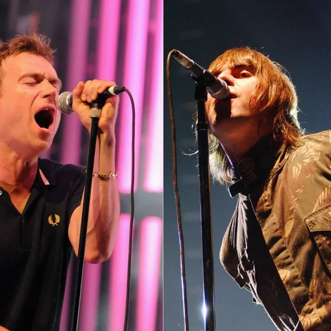 Damon Albarn, de Blur, y Liam Gallagher, de Oasis.