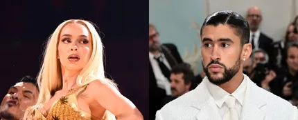 Bad Gyal, durante un concierto en Las Vegas, y Bad Bunny, en la Gala Met 2023. Bad Gyal, durante un concierto en Las Vegas, y Bad Bunny, en la Gala Met 2023.