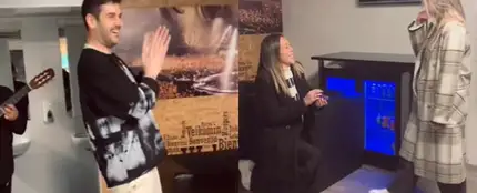 Melendi se convierte en el gran aliado de la futbolista Lola Gallardo en su emotiva pedida de matrimonio a su novia Melendi se convierte en el gran aliado de la futbolista Lola Gallardo en su emotiva pedida de matrimonio a su novia