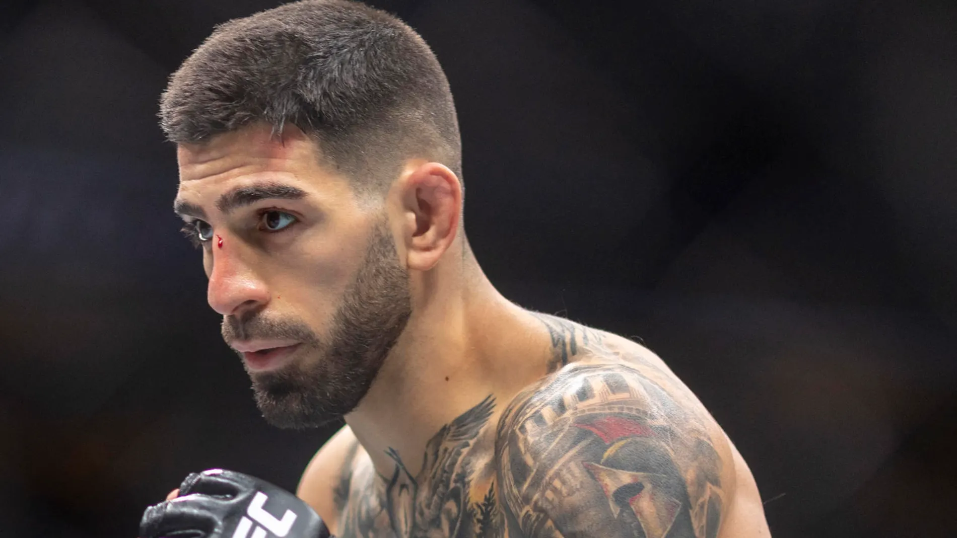 Ilia Topuria, durante su pelea contra el australiano Alexander Volkanovski Ilia Topuria, durante su pelea contra el australiano Alexander Volkanovski