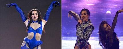 Chanel en los ensayos de Eurovisión de 2024 y Chanel en la final de 2022 