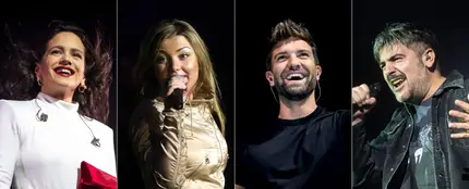 Rosalía, Amaia Montero (La Oreja de Van Gogh), Pablo Alborán y David Muñoz (Estopa) Rosalía, Amaia Montero (La Oreja de Van Gogh), Pablo Alborán y David Muñoz (Estopa)