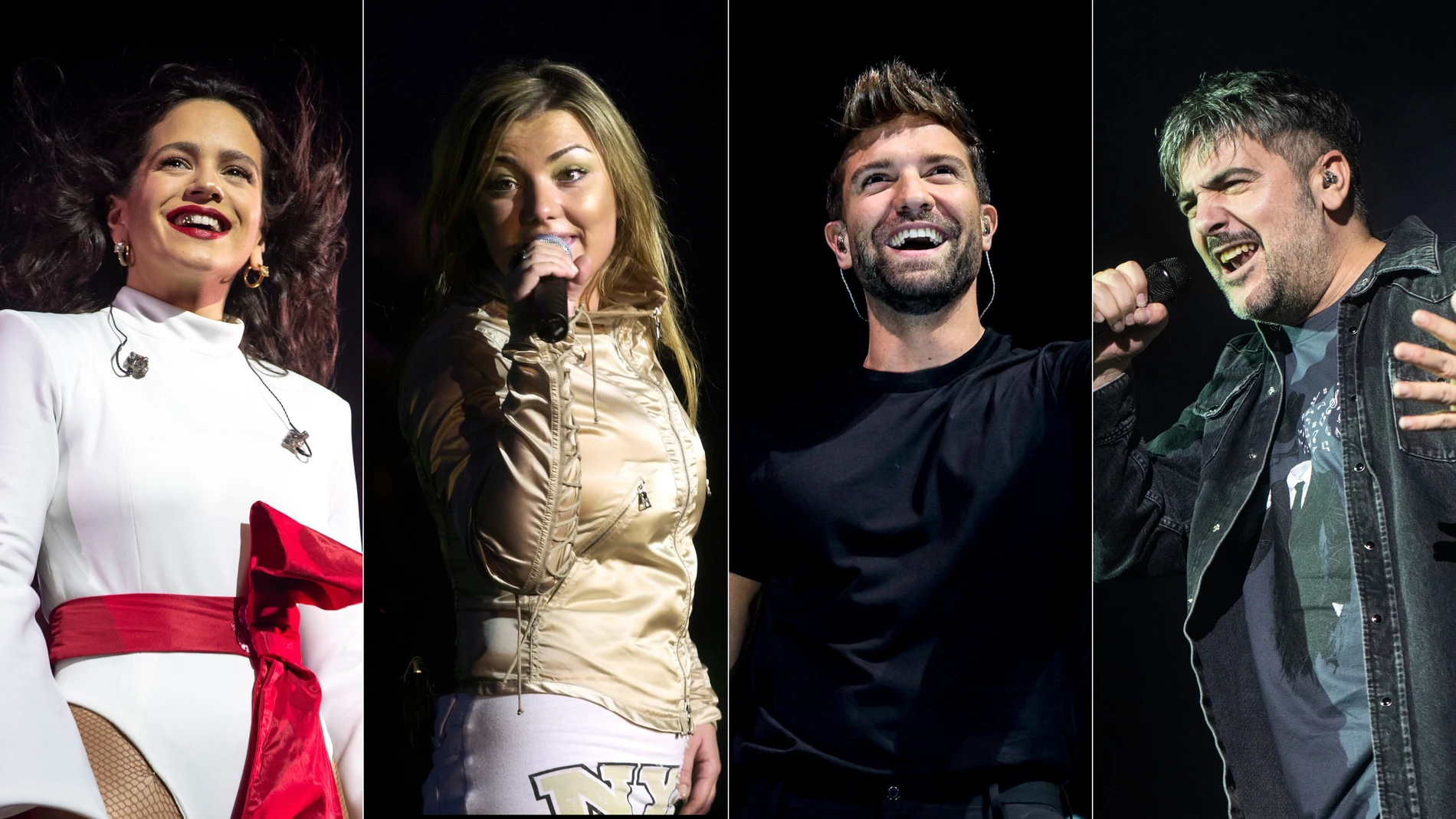Rosalía, Amaia Montero (La Oreja de Van Gogh), Pablo Alborán y David Muñoz (Estopa) Rosalía, Amaia Montero (La Oreja de Van Gogh), Pablo Alborán y David Muñoz (Estopa)