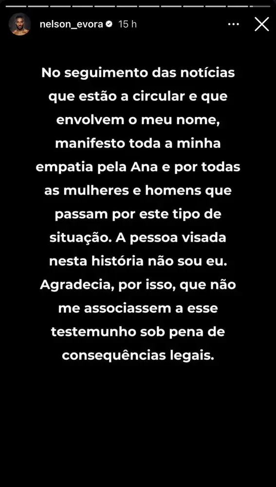 Comunicado de Nelson Évora en redes Comunicado de Nelson Évora en redes