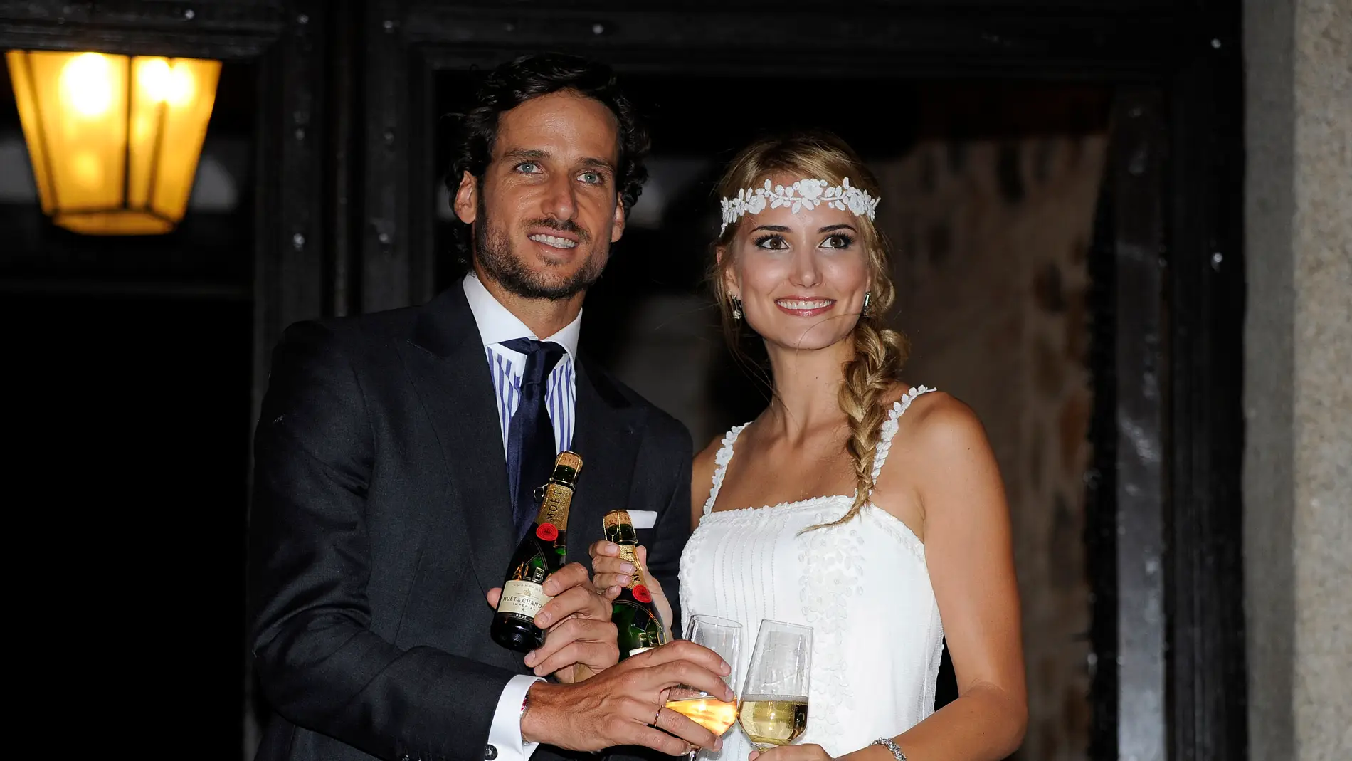 Feliciano López y Alba Carrillo el día de su boda en 2017 Feliciano López y Alba Carrillo el día de su boda en 2017