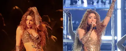 Los dos looks de Shakira durante su actuación en los Premios Grammy 2025. Los dos looks de Shakira durante su actuación en los Premios Grammy 2025.