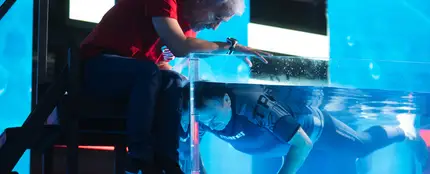 Roberto Brasero durante su prueba con la apnea en 'El Desafío 5' Roberto Brasero durante su prueba con la apnea en 'El Desafío 5'