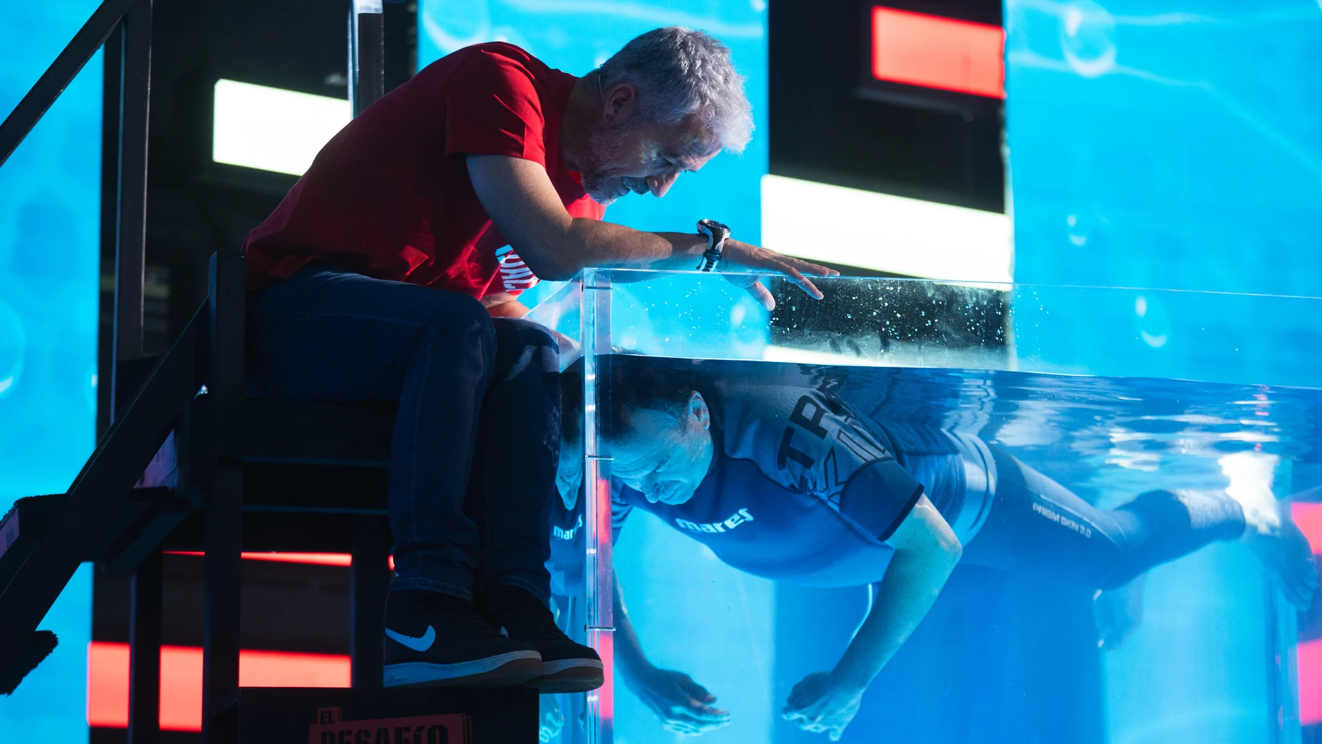 Roberto Brasero durante su prueba con la apnea en 'El Desafío 5' Roberto Brasero durante su prueba con la apnea en 'El Desafío 5'