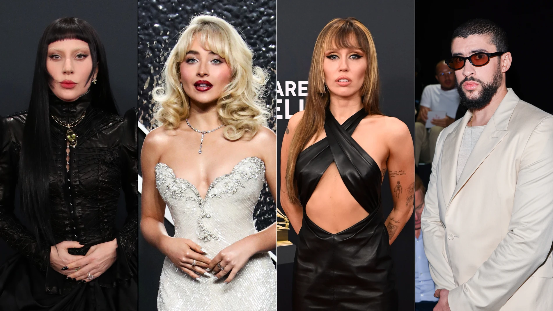 Lady Gaga, Sabrina Carpenter, Miley Cyrus y Bad Bunny Lady Gaga, Sabrina Carpenter, Miley Cyrus y Bad Bunny