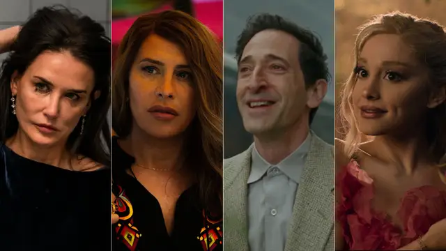 Fotogramas de 'La sustancia', 'Emilia Pérez', 'The Brutalist' y 'Wicked'