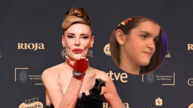 Paula Vázquez en la alfombra roja de los Goya 2025 y Amaia en 'El número uno' en 2012
