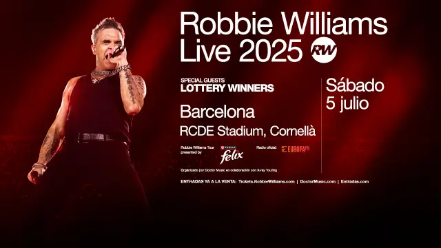 Robbie Williams, en Barcelona con Europa FM