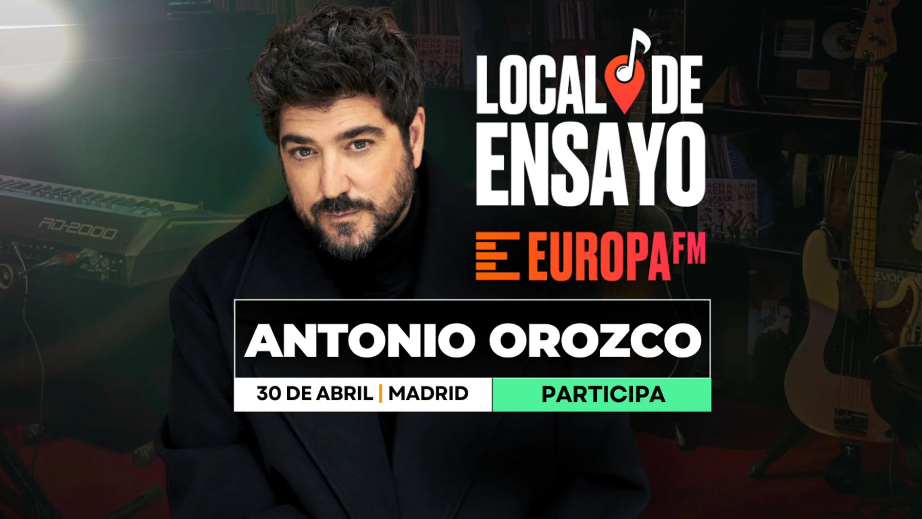 Consigue una invitación doble para ver a Antonio Orozco en el Local de Ensayo Europa FM Consigue una invitación doble para ver a Antonio Orozco en el Local de Ensayo Europa FM