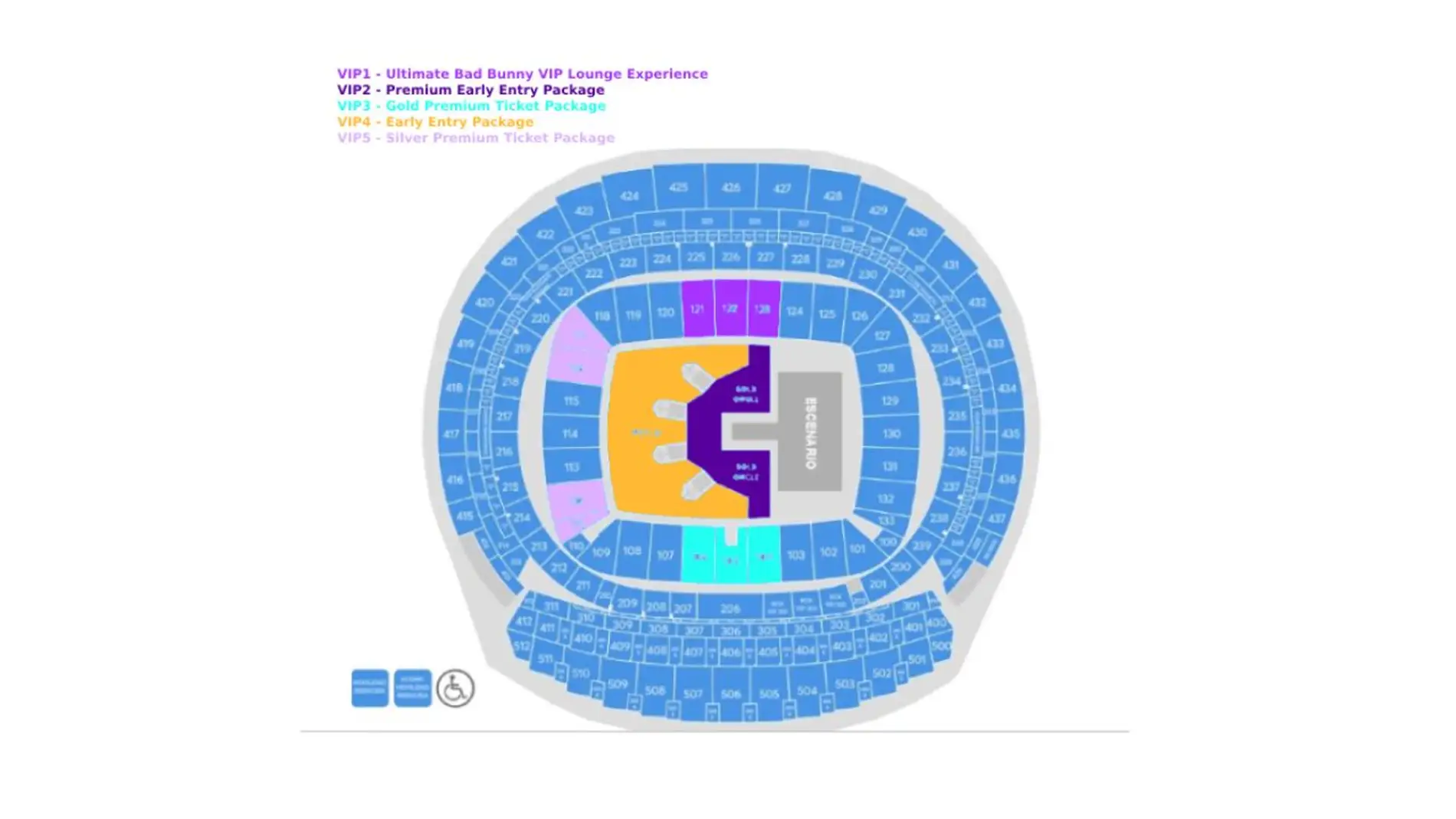 Mapa del Riyad Air Metropolitano para el concierto de Bad Bunny en Madrid Mapa del Riyad Air Metropolitano para el concierto de Bad Bunny en Madrid