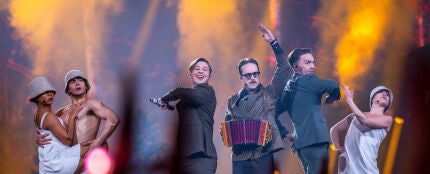 El grupo finlandés KAJ, representante de Suecia en Eurovisión. El grupo finlandés KAJ, representante de Suecia en Eurovisión.