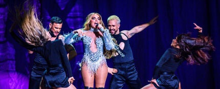 Melody en los ensayos de la primera semifinal de Eurovisión 2025