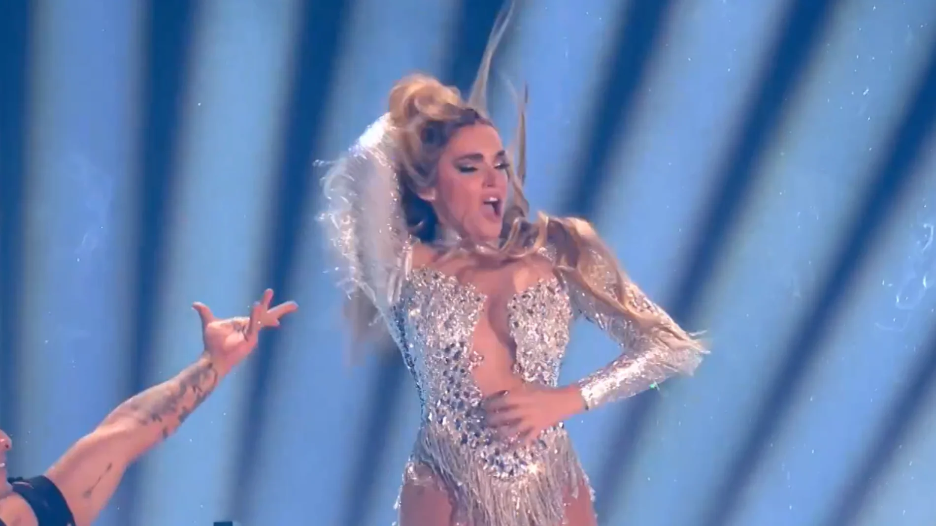 Melody, durante su actuación en la final de Eurovisión 2025 Melody, durante su actuación en la final de Eurovisión 2025