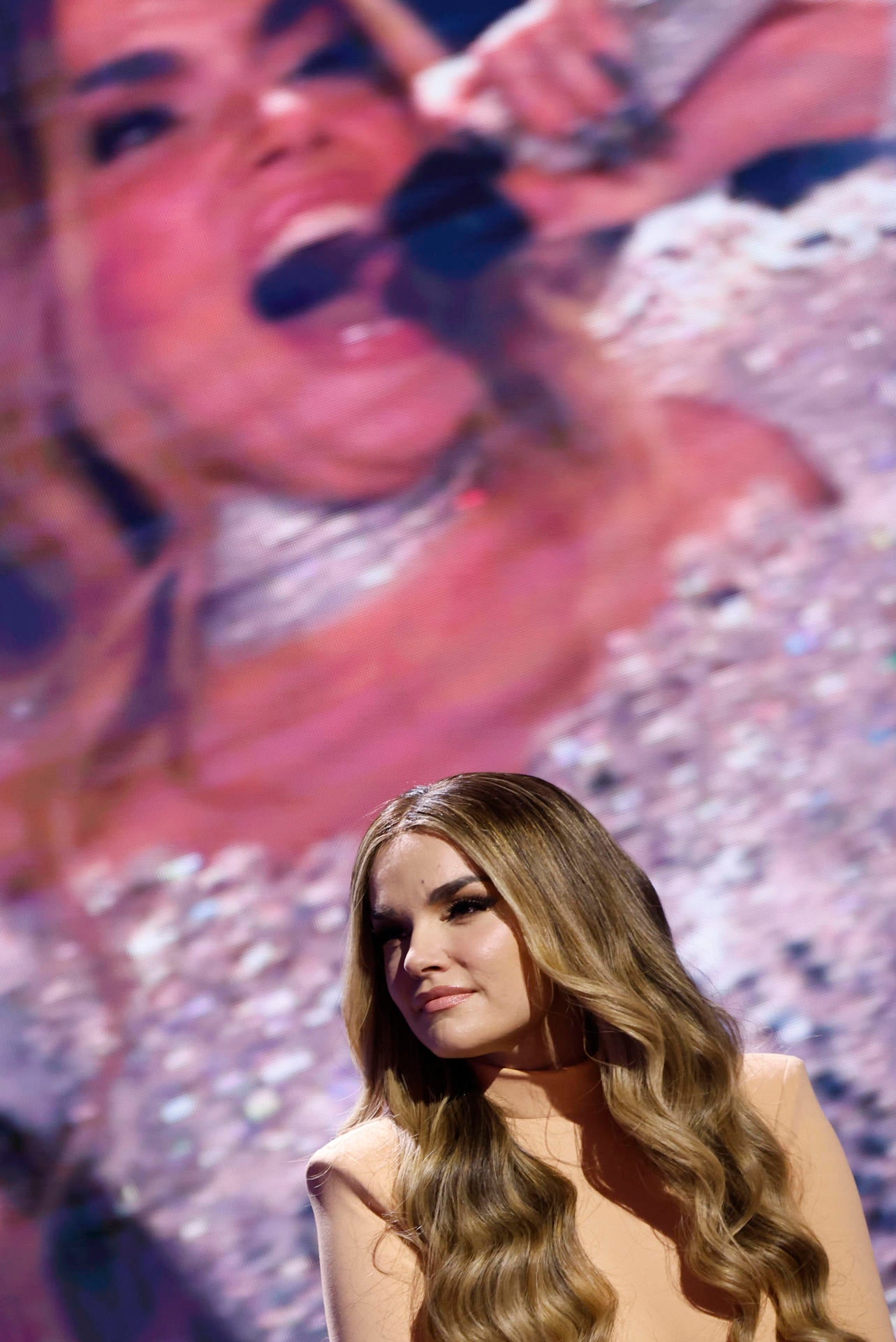 Melody, durante la rueda de prensa convocada para valorar su paso por Eurovisión. Melody, durante la rueda de prensa convocada para valorar su paso por Eurovisión.