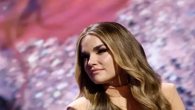 Melody, durante la rueda de prensa convocada para valorar su paso por Eurovisión.