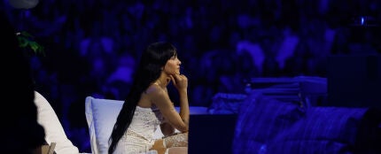 Aitana, durante la escucha del disco 'Cuarto Azul' en el Movistar Arena de Madrid.