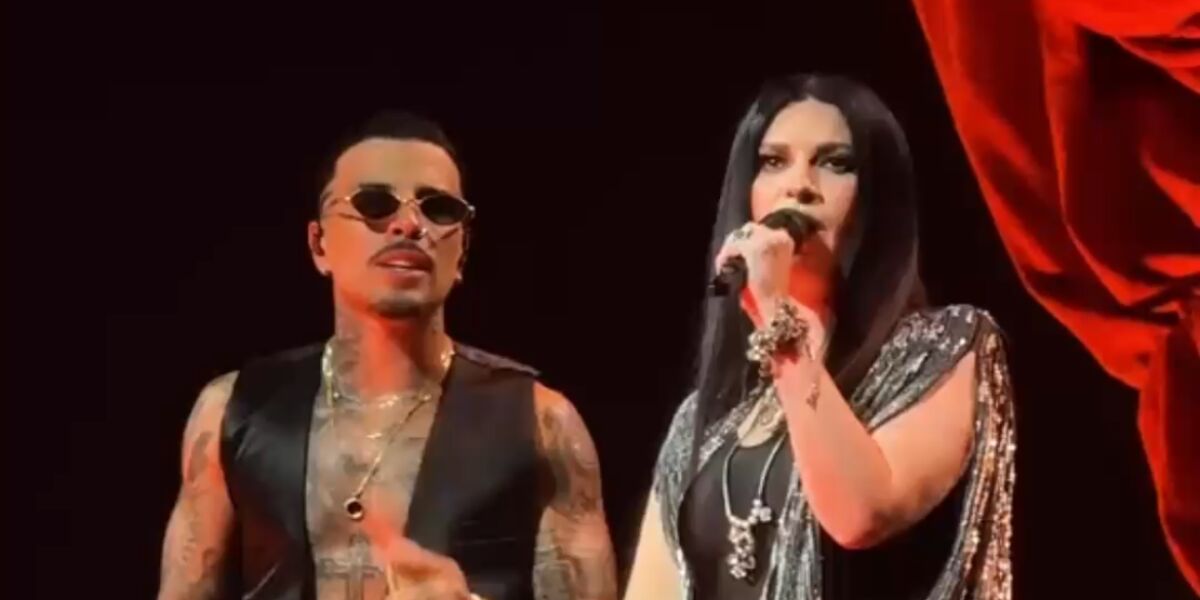 Rauw Alejandro y Laura Pausini cantan 'Se fue' en Milán.