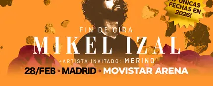 Mikel Izal actuará el 28 de febrero de 2026 en Madrid Mikel Izal actuará el 28 de febrero de 2026 en Madrid