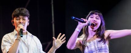 JJ, ganador de Eurovisión 2025, y Melani, en Madrid Orgullo 2025.