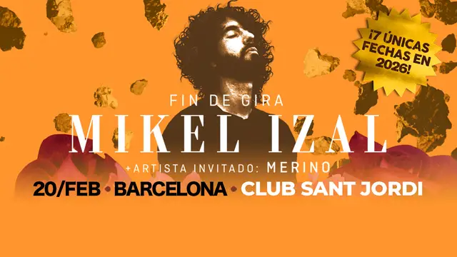Mikel Izal anuncia un nuevo concierto en Barcelona por el fin de Gira 'El Miedo y el Paraíso'