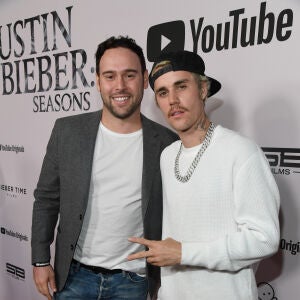Scooter Braun y Justin Bieber asisten a YouTube Originals