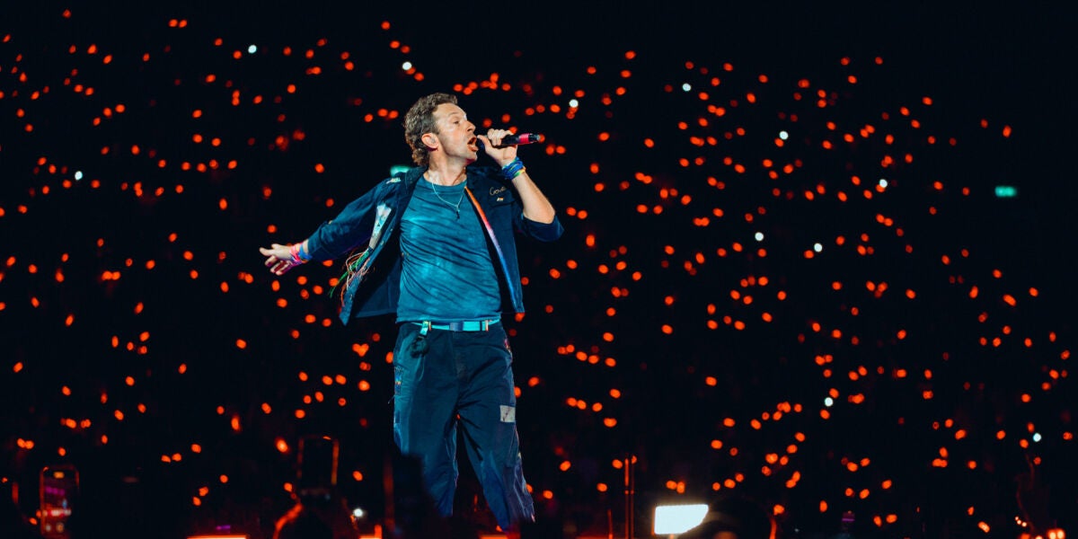 Chris Martin, durante el concierto de Coldplay el 22 de agosto en el estadio Wembley de Londres.