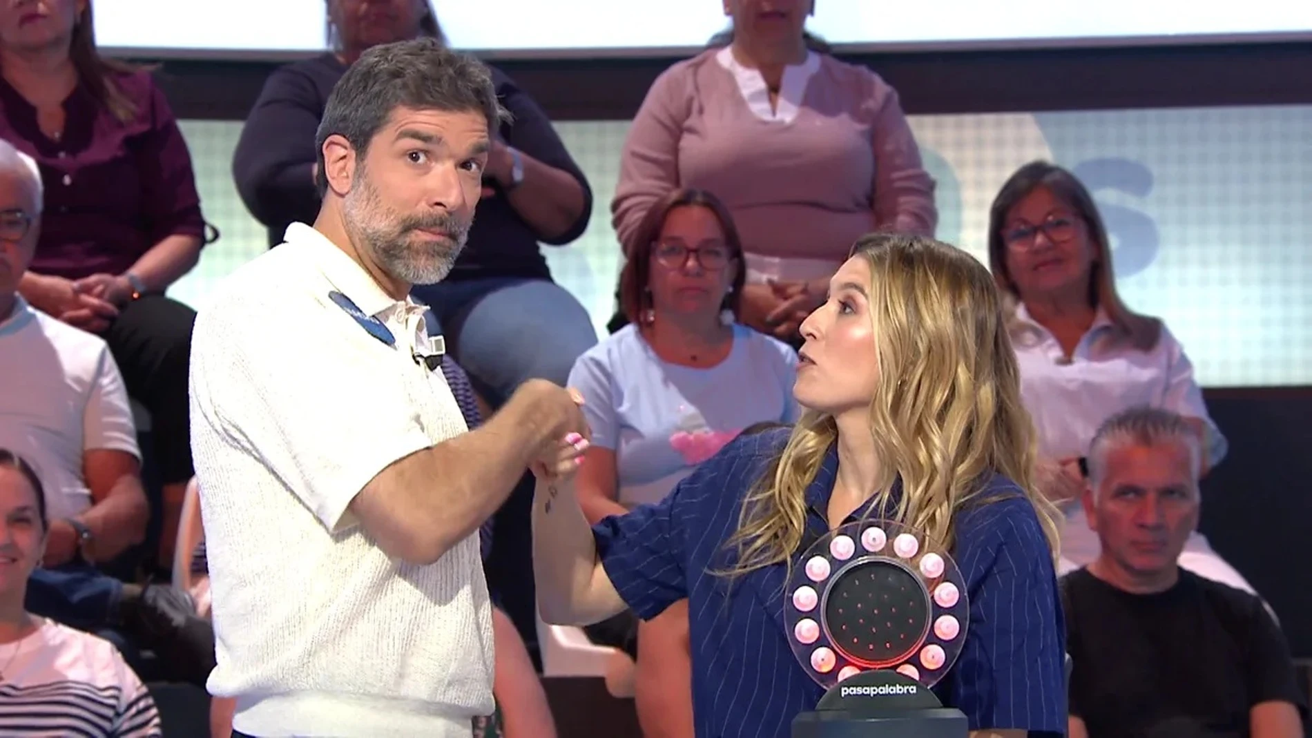 Eva Soriano y Nacho García en Pasapalabra Eva Soriano y Nacho García en Pasapalabra