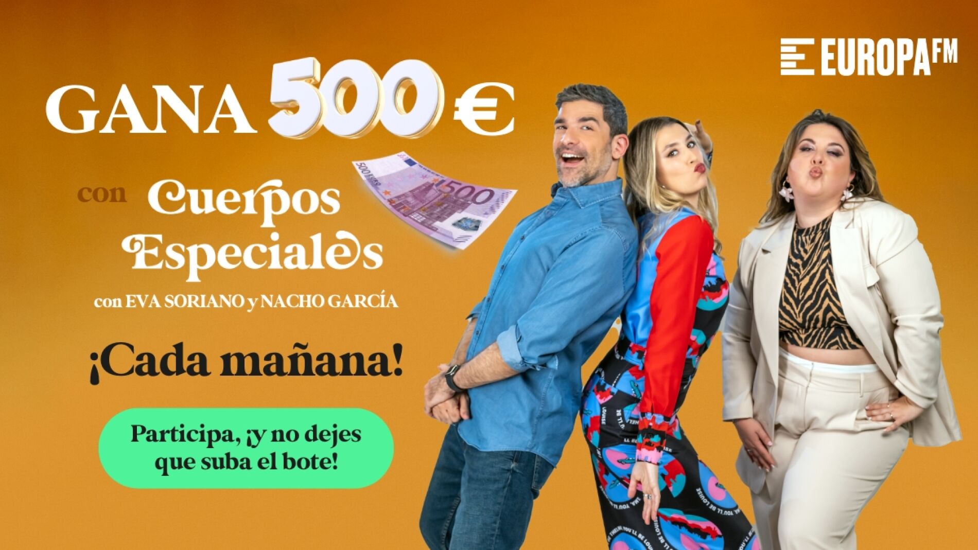 Pilla la cita y gana la guita regala 500 euros cada día a un oyente de 'Cuerpos especiales'