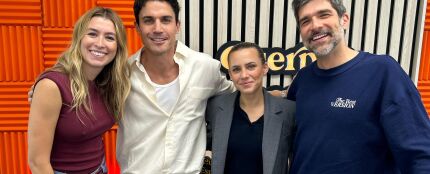 Aura Garrido y Álex González con Eva Soriano y Nacho García. Aura Garrido y Álex González con Eva Soriano y Nacho García.