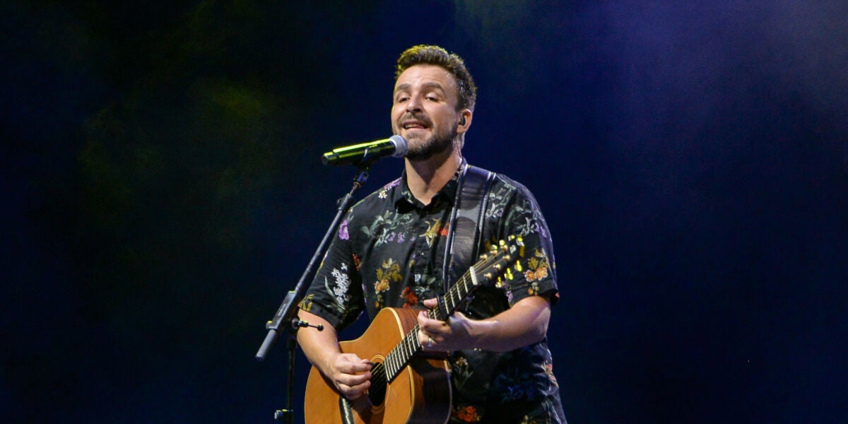 Diego Cantero, vocalista de Funambulista, en un concierto en 2020