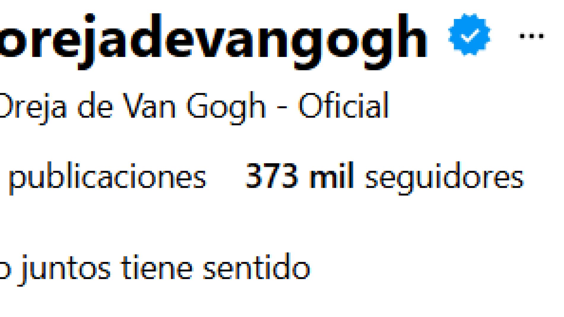 La biografía de La Oreja de Van Gogh en Instagram