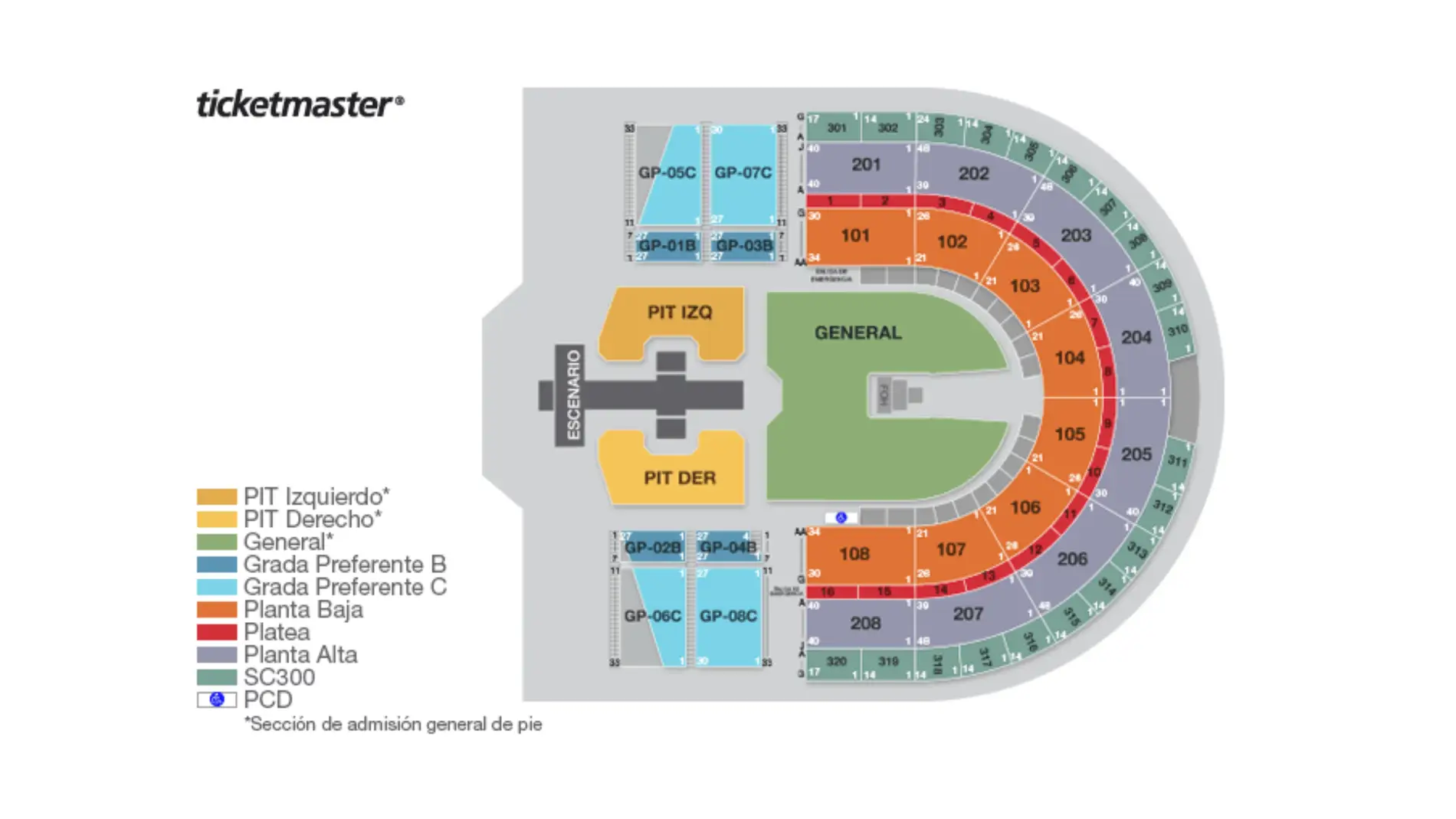 Mapa para el concierto de Rosalía en Guadalajara, México Mapa para el concierto de Rosalía en Guadalajara, México
