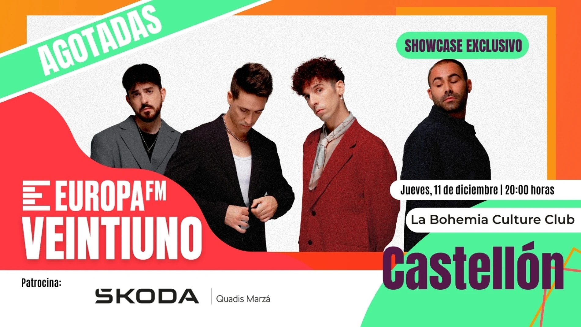 Veintiuno agota las entradas para el showcase exclusivo del jueves 11 de diciembre en Castellón Veintiuno agota las entradas para el showcase exclusivo del jueves 11 de diciembre en Castellón
