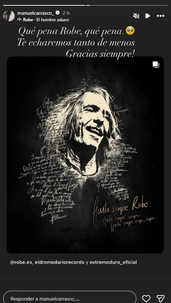 El mensaje de Manuel Carrasco a Robe Iniesta El mensaje de Manuel Carrasco a Robe Iniesta