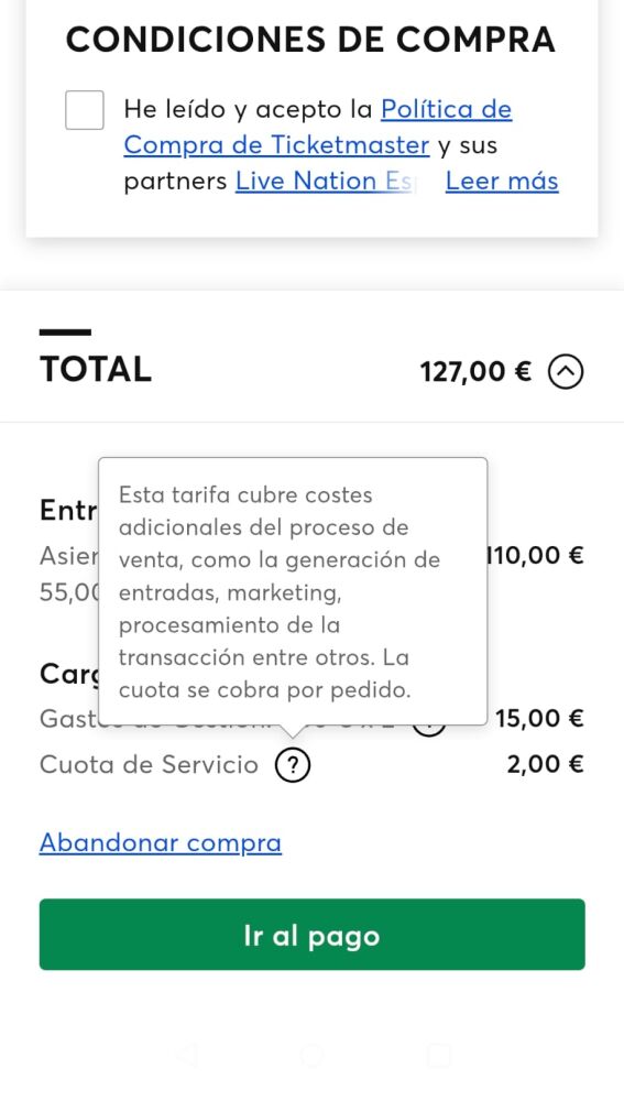 Cuota de servicio en el 'LUX TOUR 2026'
